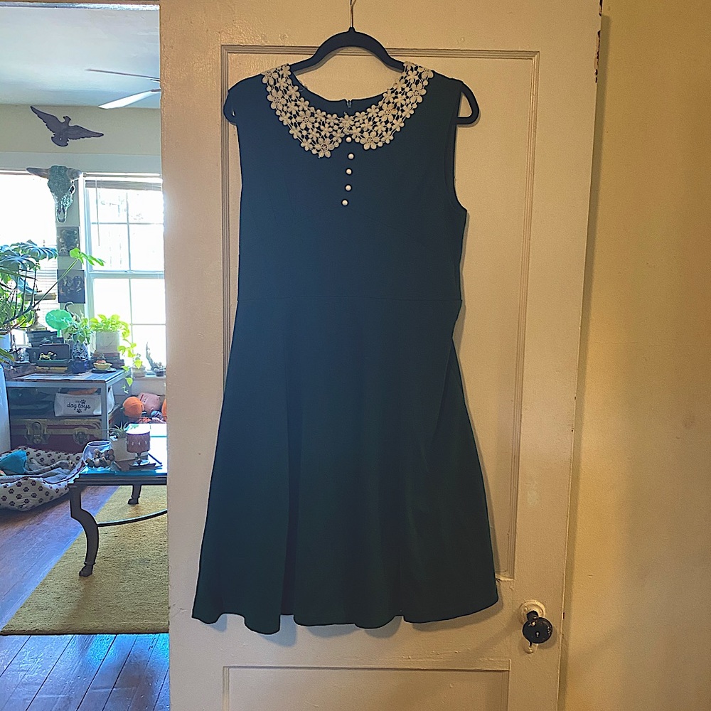Beautiful Vintage Green Peter Pan Skater Dress
